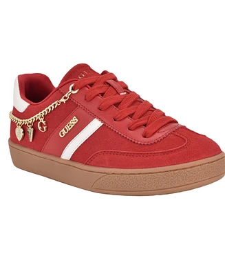 Guess Women's Naoko Charm Lace-Up Court Sneakers