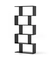 5-Tier Bookshelf with Anti-Toppling Device for Living Room Home Office