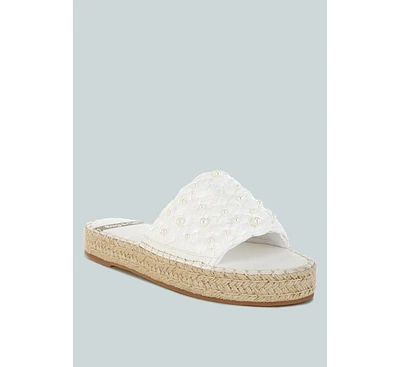 Yakna Pearl Embellished Woven Flats