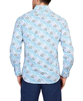 Tailorbyrd Men's Twilight Vine Print Long Sleeve Shirt