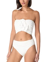 Carmen Marc Valvo Women's Flower Bandeau Crop Bikini Top
