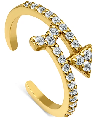 Giani Bernini Cubic Zirconia Arrow Bypass Adjustable Toe Ring Sterling Silver (also 18k Gold-Plated Silver), Exclusively at Macy's