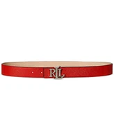 Lauren Ralph Logo Reversible Crosshatch Leather Belt
