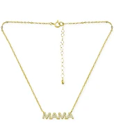 Giani Bernini Cubic Zirconia Mama Pendant Necklace 18k Gold-Plated Sterling Silver (also Silver), 16" + 2" extender, Exclusively at Mac
