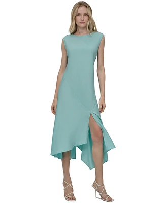 Dkny Women's Sleeveless Side-Slit Asymmetric-Hem Dress