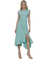 Dkny Women's Sleeveless Side-Slit Asymmetric-Hem Dress