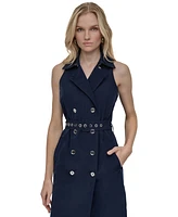Dkny Women's Double-Breasted Sleeveless Trench Dress