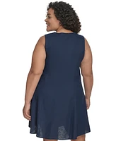 Dkny Plus Linen-Blend Shift Dress