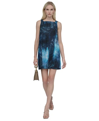 Dkny Women's Printed Square-Neck Sleeveless Dress