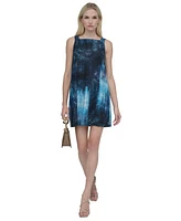 Dkny Women's Printed Square-Neck Sleeveless Dress