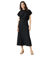 Luxely Women's Draped Dolman-Sleeve Midi Dress