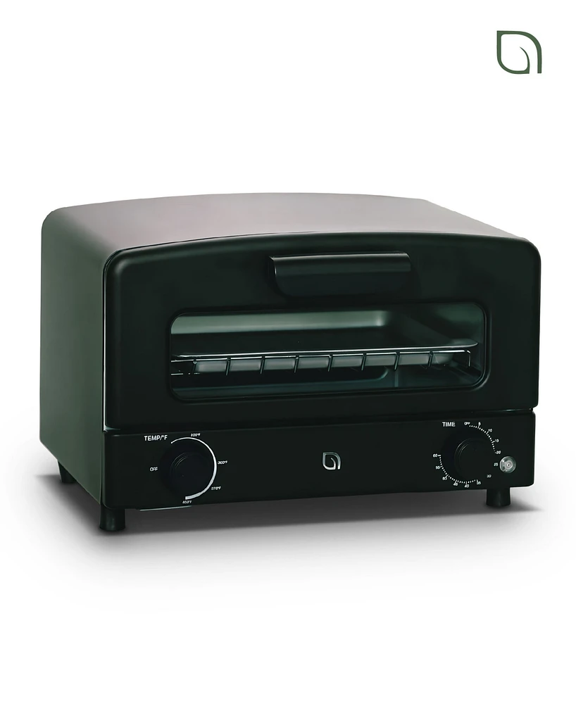 Willow Kitchen Compact Toaster Oven - Toasts and Bakes with 4 Slice or 9" Pizza Capacity, Crumb Tray, Baking Rack