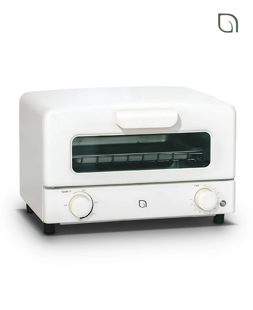 Willow Kitchen Compact Toaster Oven - Toasts and Bakes with 4 Slice or 9" Pizza Capacity, Crumb Tray, Baking Rack