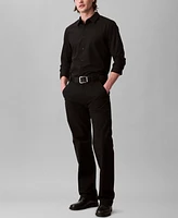 Calvin Klein Men's Slim Fit Supima Stretch Long Sleeve Button-Front Shirt