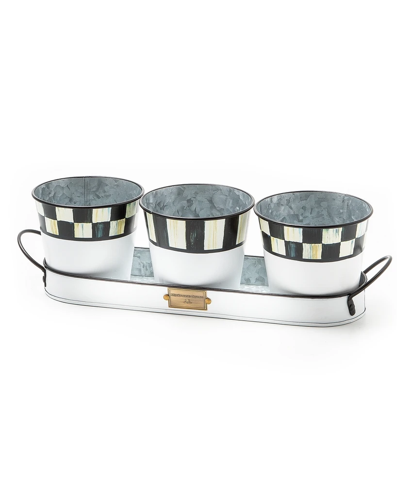 Mackenzie-Childs Spectator Galvanized Herb Pots, Set of 3