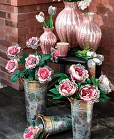 Mackenzie-Childs Flower Market Galvanized Flower Buckets, Set of 3