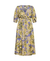 City Chic Plus Daydream Print Maxi Dress