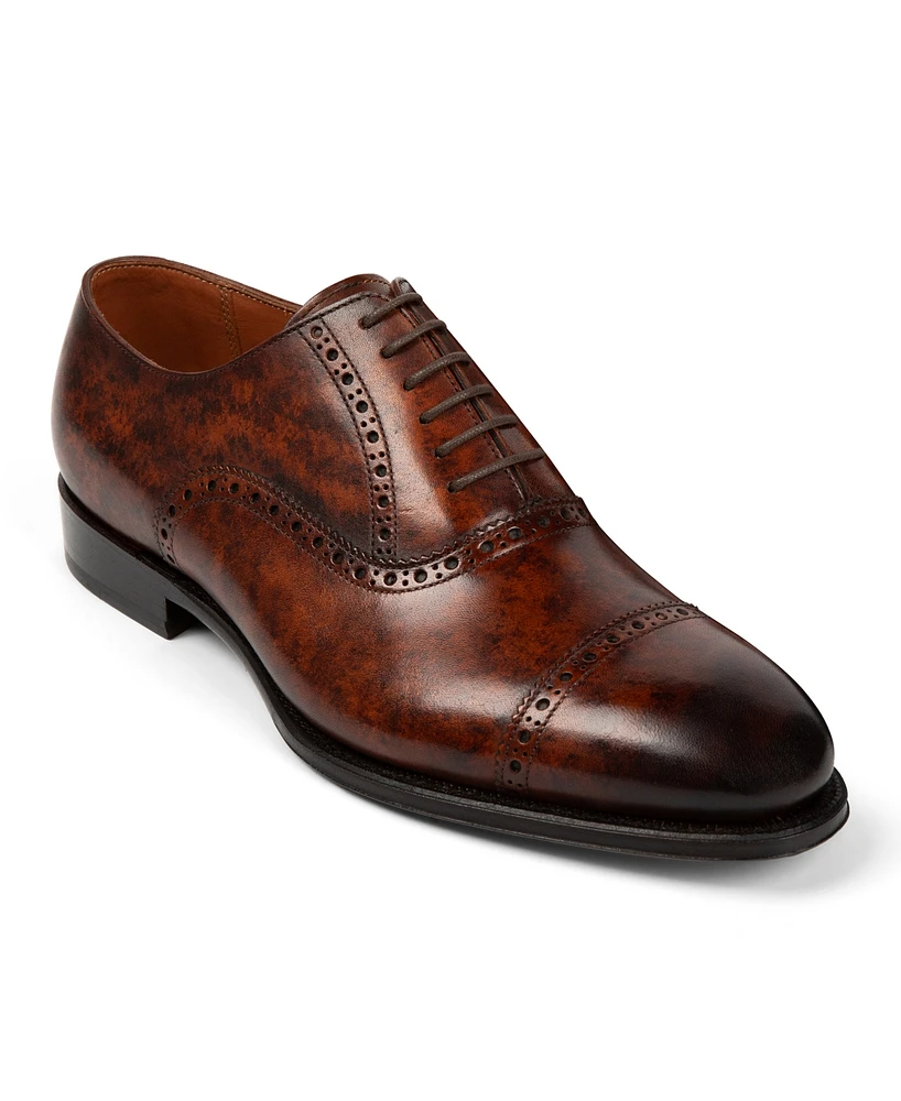 Anthony Veer Men's Windsor Broque Cap Toe Leather Oxford Dress Shoes