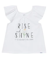 Gerber Toddler Girls 3-Piece T-Shirt, Shorts & Pants Pajama Set, Garderning, 5T