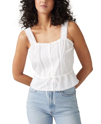 Levi's Women's Brynnley Cotton Lace-Trim Blouse
