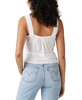 Levi's Women's Brynnley Cotton Lace-Trim Blouse