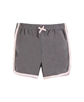 Hudson Baby Girls Shorts Bottoms 4-Pack, Pink White, 12-18 Months