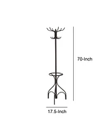 Sturdy Metal Coat and Hat Rack with Integrated Umbrella Storage