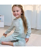 Gerber Toddler Girls Footless Pajamas with Reverse Zipper, 3-Pack