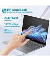 Hp OmniBook X 14" Daily Traditional Laptop Qualcomm Snapdragon X Plus X1P-42-100 16GB Ram Qualcomm Adreno X1-45 512GB Ssd Storage Windows 11 Home 2.2K