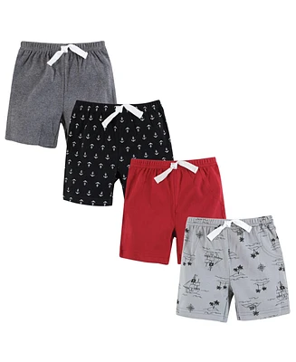 Hudson Baby Boys Shorts Bottoms 4-Pack, Pirate, 9-12 Months