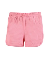 Hudson Baby Girls Shorts Bottoms 4-Pack, Palm Flamingo, 9-12 Months