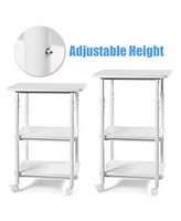 3-tier Adjustable Printer Stand with 360° Swivel Casters