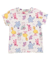 Sesame Street Little Girls Ribbed T-Shirt and Shorts Outfit Set