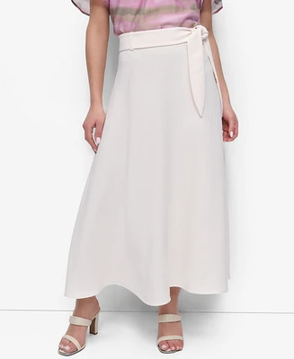 Dkny Women's Aero Crepe Belted Midi Skirt