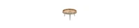 Round Coffee Table – Handcrafted Wood Top with Elegant Carved Edge