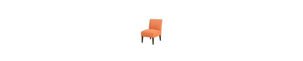 Upholstered Accent Chair with Wood Frame and Channel Tufted Back