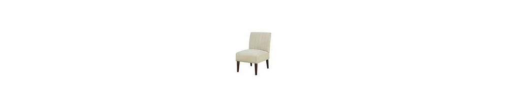 Upholstered Accent Chair with Wood Frame and Channel Tufted Back
