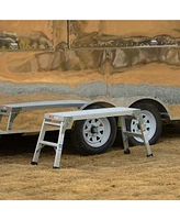 Work Platform Aluminum Portable Bench Folding Ladder Ansi Capacity 225 Lbs 40"