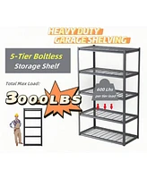 5 Tier Heavy Duty Metal Storage Shelves ,Easy to Assemble ,Adjustable ,Storage Shelves for Basements, Garages and Kitchen, 72 "H47.2 "W17.7 "D