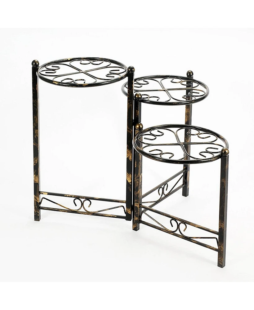 3-Tier Heart Clover Design Round Top Plant Stand for Charming and Organized Plant Display