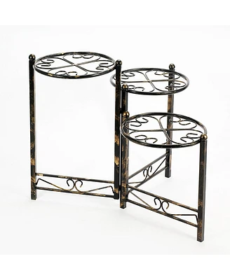 3-Tier Heart Clover Design Round Top Plant Stand for Charming and Organized Plant Display