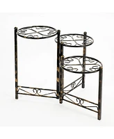 3-Tier Heart Clover Design Round Top Plant Stand for Charming and Organized Plant Display