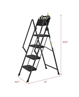 Step Foldable Light Weight Wide Anti Slip Pedal and Safety Handle