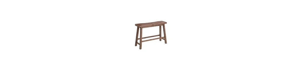 Rubberwood Bench with Saddle Seat – Rectangular Design for Versatile Seating