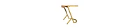 Compact C-Shaped Side Table with Drop-Edge Mango Wood Surface