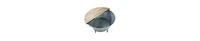 Modern Cocktail Table with Tub-Like Metal Base and Round Top