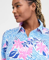 Charter Club Women's 100% Linen Printed Ruffle-Hem Dress, Exclusively at Macy's