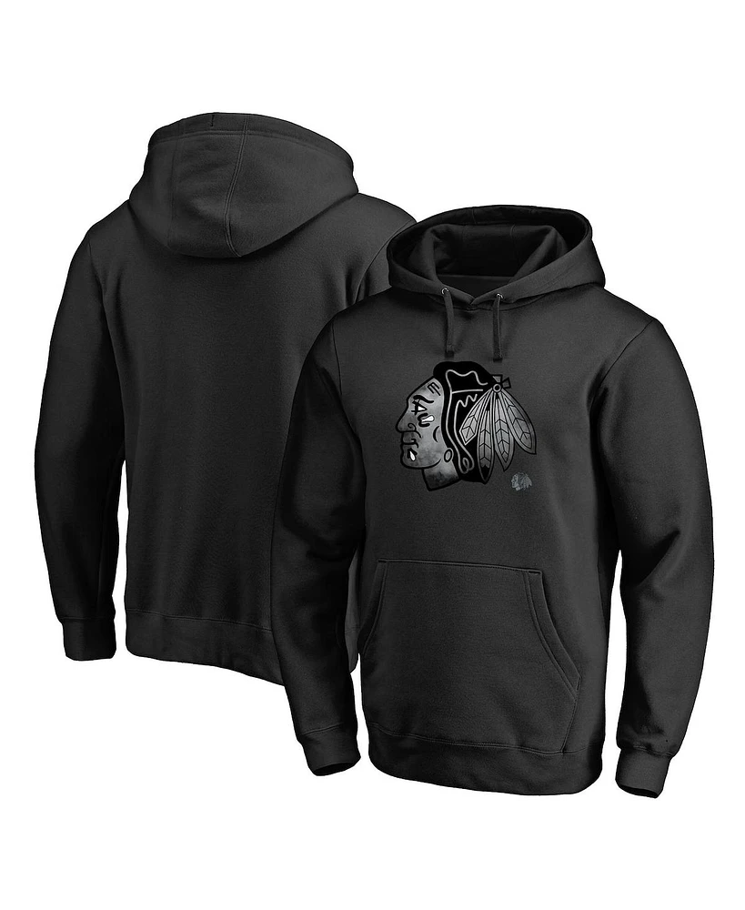 Fanatics Mto Label Men's Black Chicago Blackhawks Core Smoke Pullover Hoodie