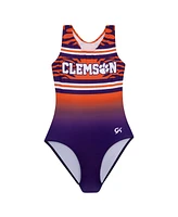 Gk Elite Big Girls Purple Clemson Tigers Spirit Leotard