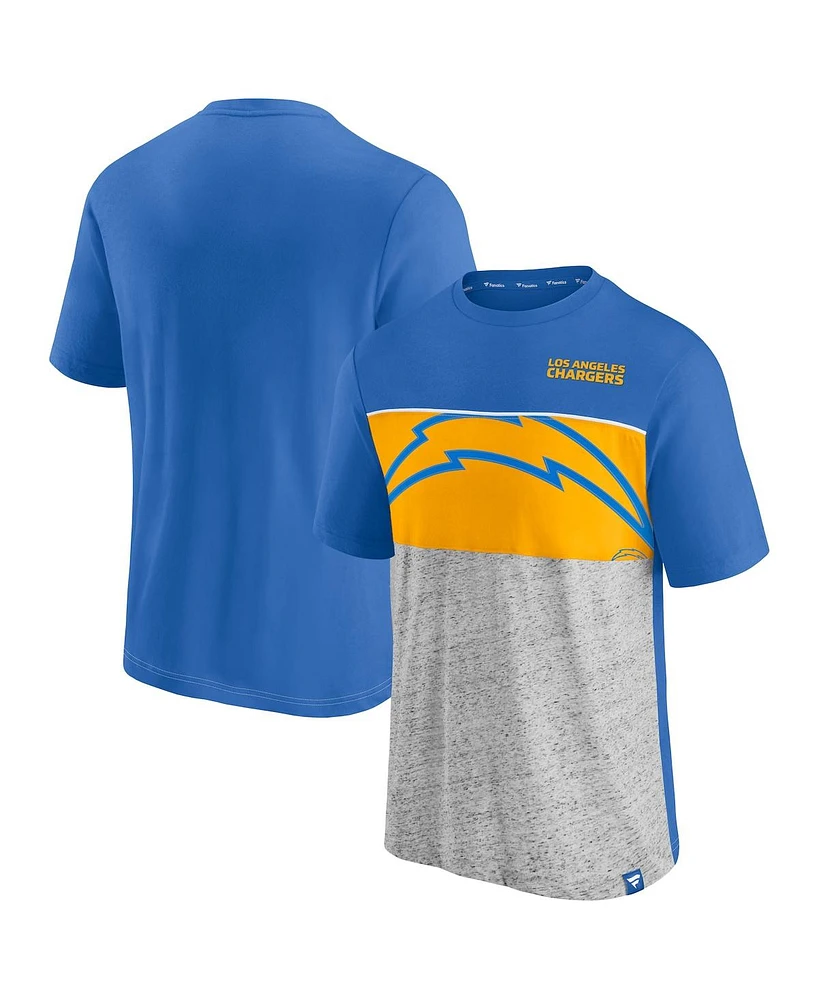 Fanatics Men's Powder Blue Los Angeles Chargers Color Block T-Shirt